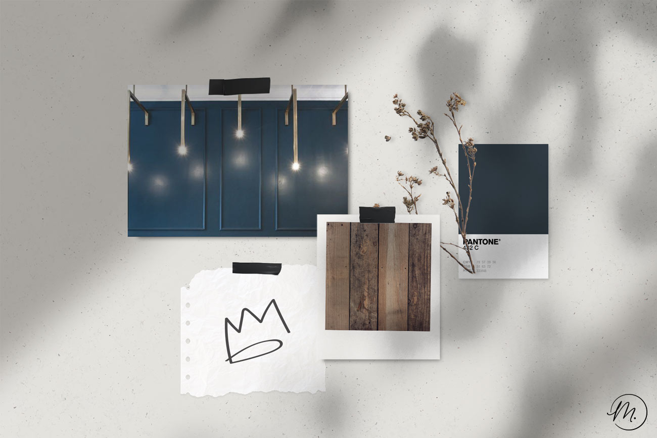 Moodboard di ispirazione per progetto Corporate Identity Regina Margherita Casalpusterlengo